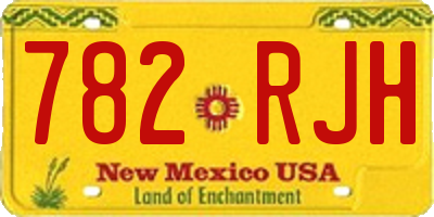 NM license plate 782RJH