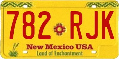 NM license plate 782RJK