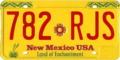 NM license plate 782RJS