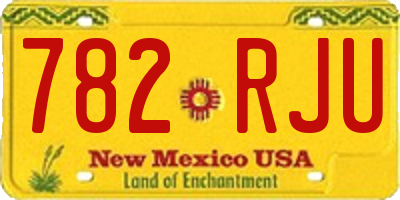 NM license plate 782RJU