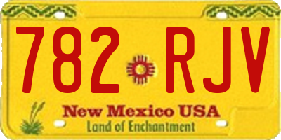 NM license plate 782RJV