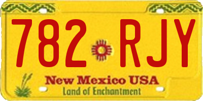 NM license plate 782RJY