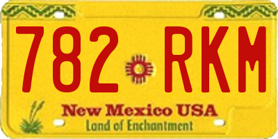 NM license plate 782RKM