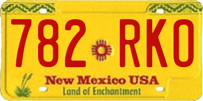 NM license plate 782RKO