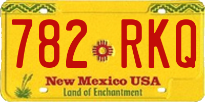 NM license plate 782RKQ