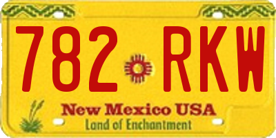 NM license plate 782RKW