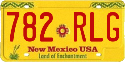 NM license plate 782RLG