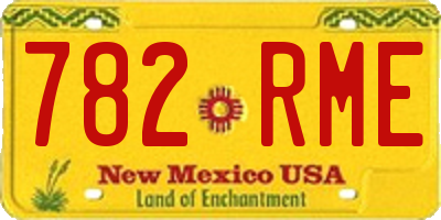 NM license plate 782RME
