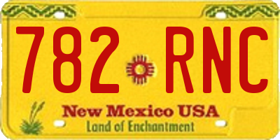 NM license plate 782RNC