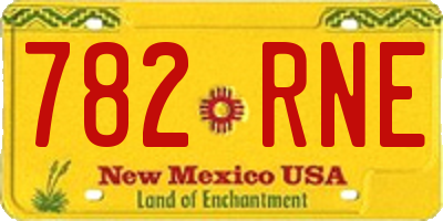 NM license plate 782RNE