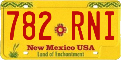 NM license plate 782RNI