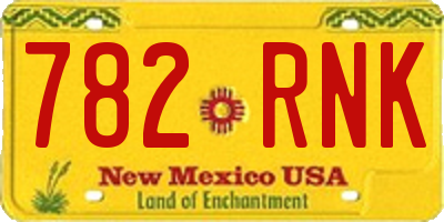 NM license plate 782RNK