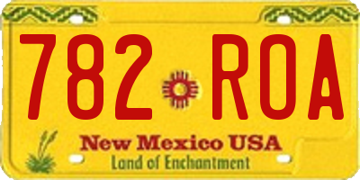 NM license plate 782ROA