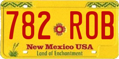 NM license plate 782ROB