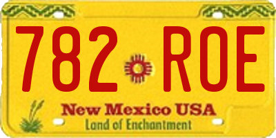 NM license plate 782ROE