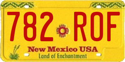 NM license plate 782ROF