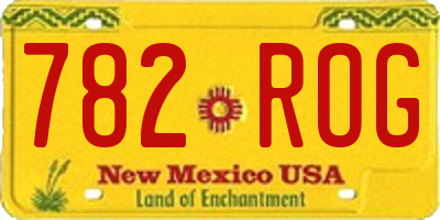 NM license plate 782ROG