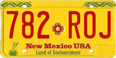 NM license plate 782ROJ