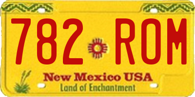 NM license plate 782ROM