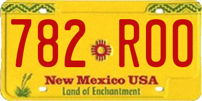 NM license plate 782ROO