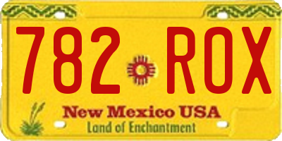 NM license plate 782ROX