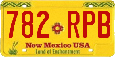 NM license plate 782RPB