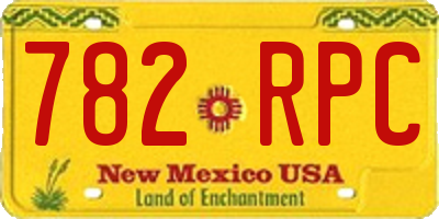 NM license plate 782RPC