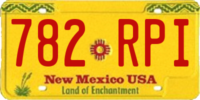 NM license plate 782RPI