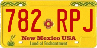 NM license plate 782RPJ