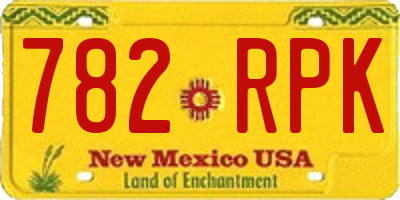 NM license plate 782RPK