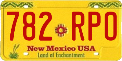 NM license plate 782RPO