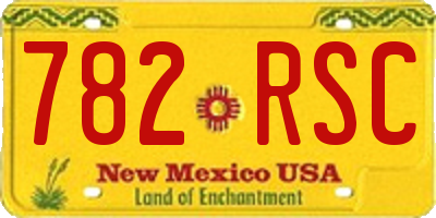 NM license plate 782RSC