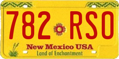 NM license plate 782RSO