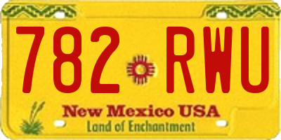 NM license plate 782RWU