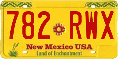 NM license plate 782RWX