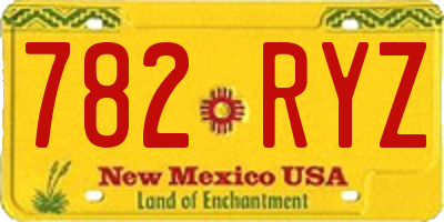 NM license plate 782RYZ