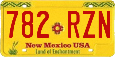 NM license plate 782RZN