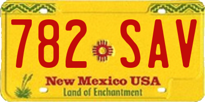 NM license plate 782SAV