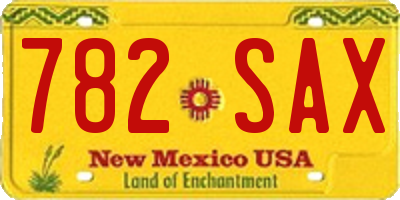NM license plate 782SAX