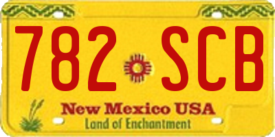 NM license plate 782SCB