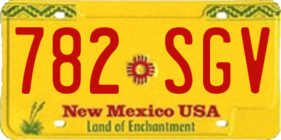 NM license plate 782SGV