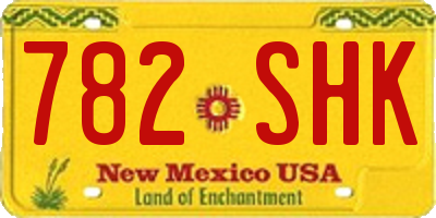 NM license plate 782SHK