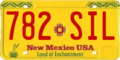 NM license plate 782SIL
