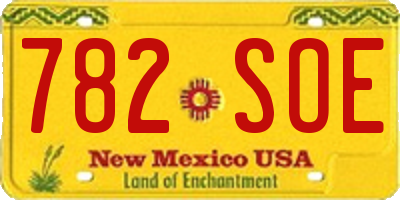 NM license plate 782SOE