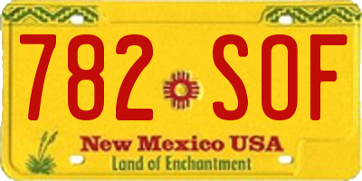 NM license plate 782SOF
