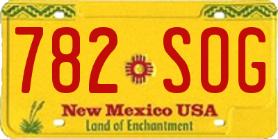 NM license plate 782SOG