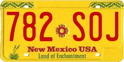 NM license plate 782SOJ
