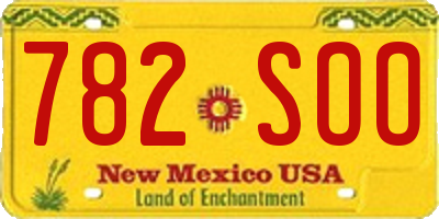 NM license plate 782SOO