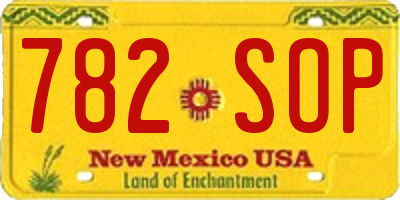 NM license plate 782SOP
