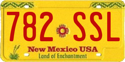 NM license plate 782SSL